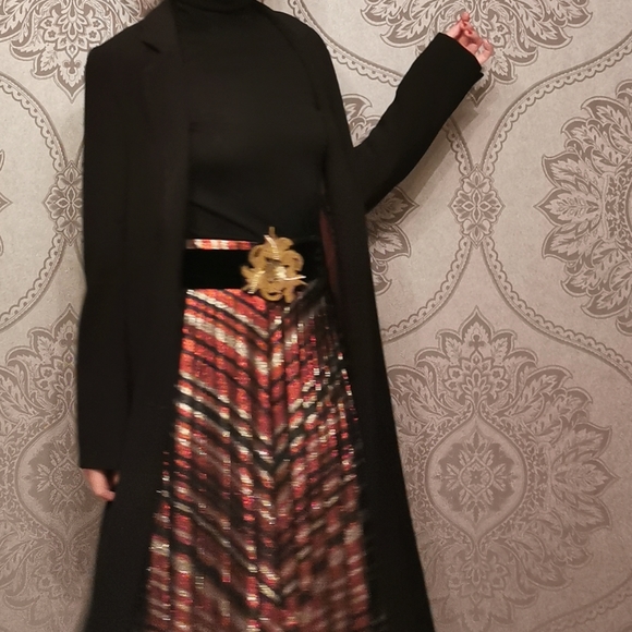 NWOT Zara metallic pleated skirt - Picture 3 of 6